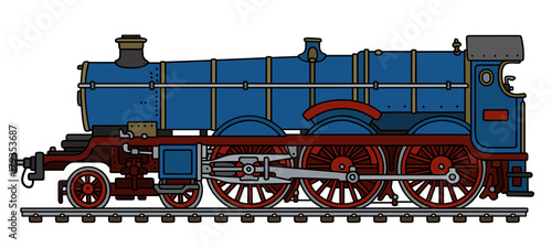 Vintage blue steam locomotive