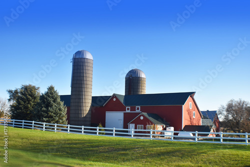 farm building and silo