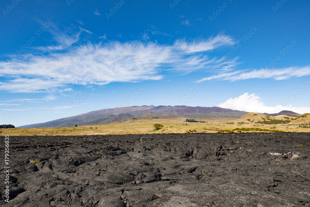 Mauna Kea view from the big island of Hawaii Daniel K.Inouye Highway
