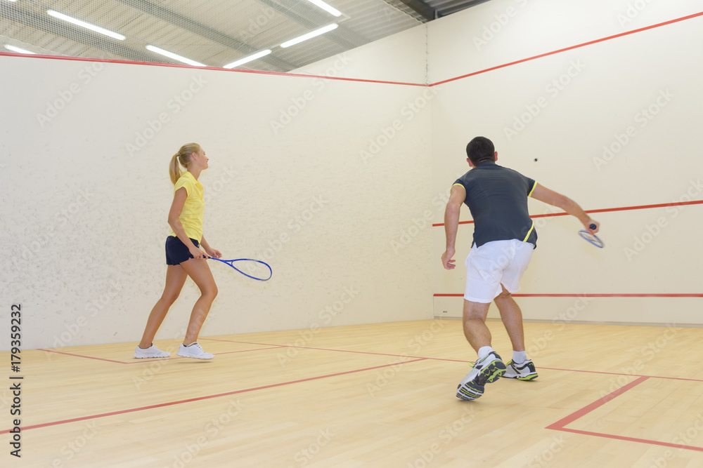couple and a game of squash
