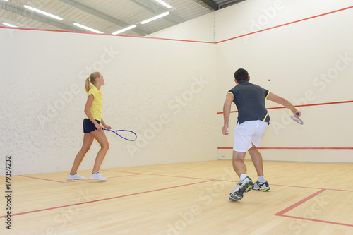 couple and a game of squash