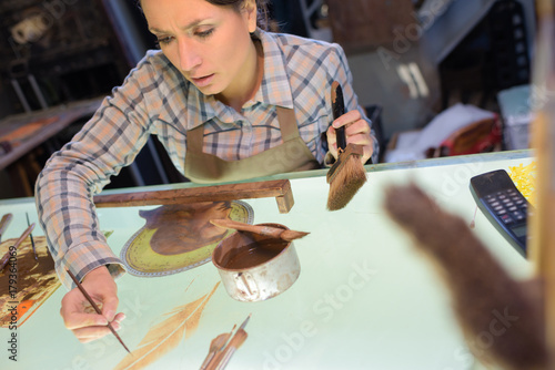 Female artist at work photo