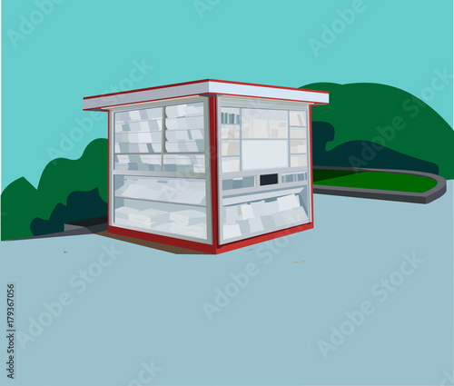 Newspaper stand vector