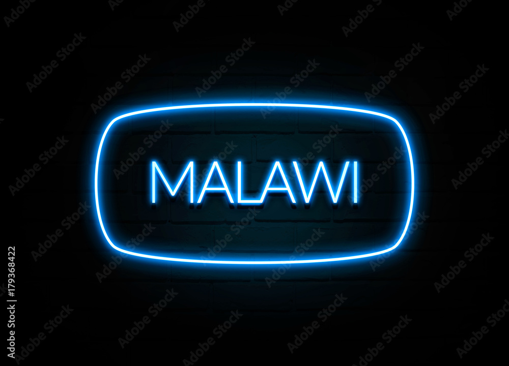Malawi - colorful Neon Sign on brickwall Malawi - colorful Neon Sign on brickwall