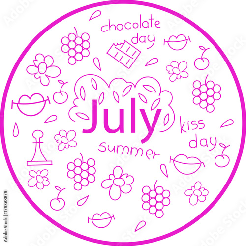 the month of July. holiday dates