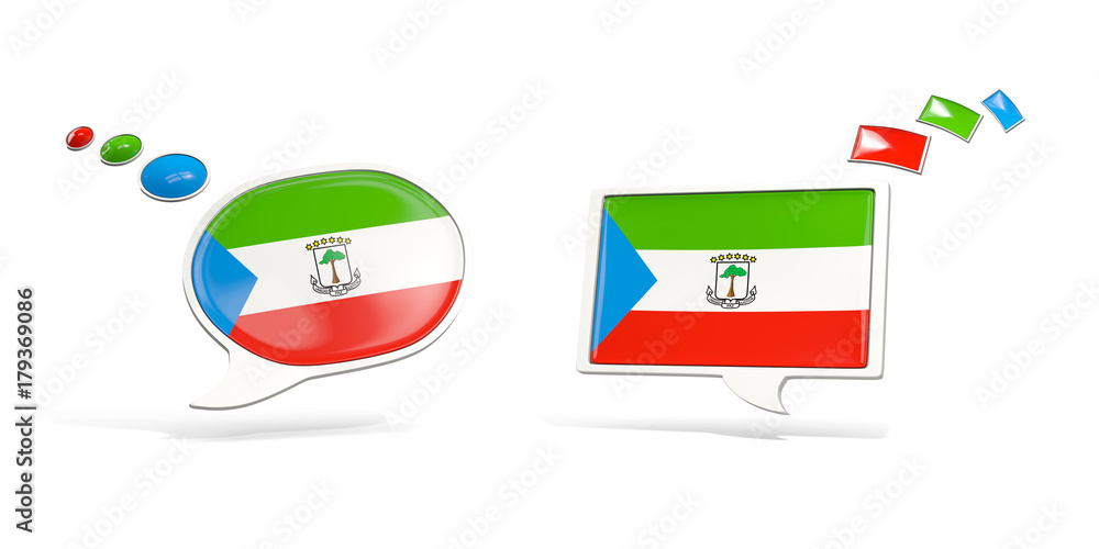Two chat icons with flag of equatorial guinea Two chat icons with flag of equatorial guinea
