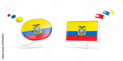 Two chat icons with flag of ecuador
