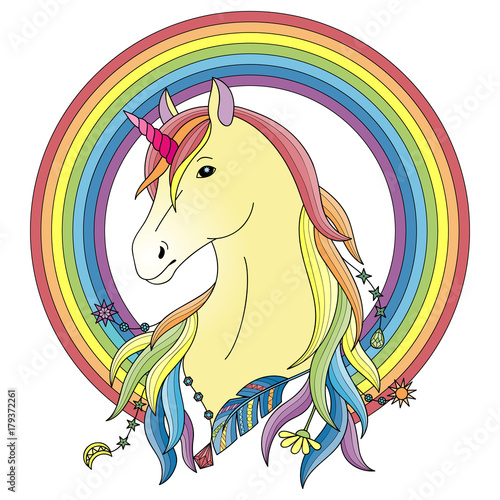 Unicorn with Rainbow