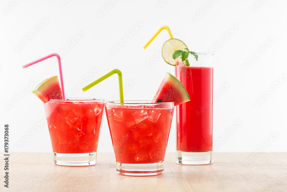 Glass of healthy watermelon juice in summertime Glass of healthy watermelon juice in summertime