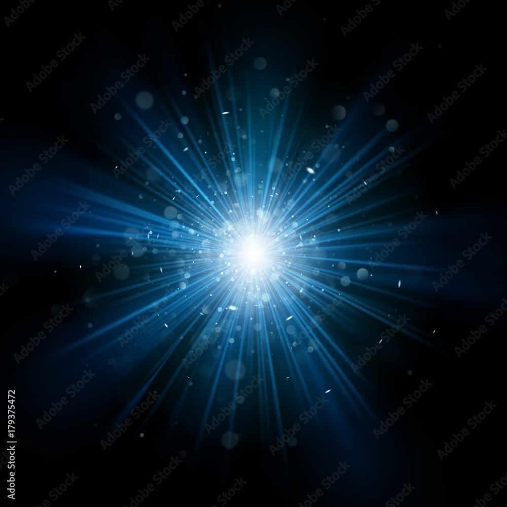 Blue light burst effect. EPS 10 vector Blue light burst effect. EPS 10 vector