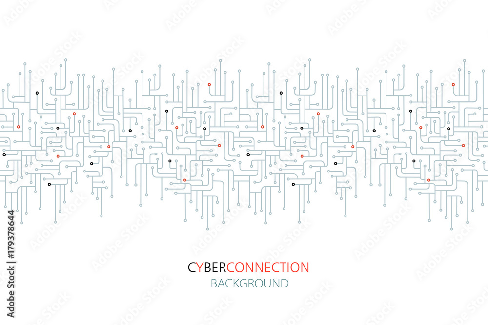 Cyber connection electronic circuit background.  Spu. Circuit lines design vector illustration