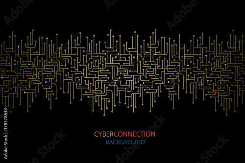 Cyber connection electronic circuit background.  Spu. Circuit lines design vector illustration