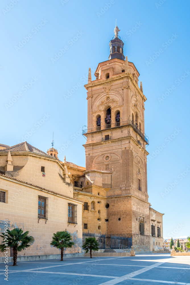 View at the Bell tower of Cathedral in Guadix, Spain