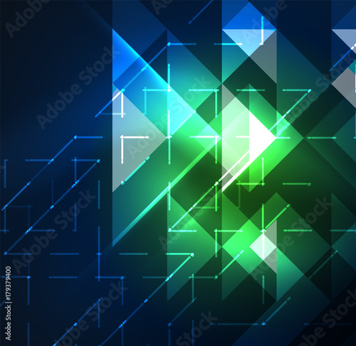 Cosmic electric background with shiny glowing plexus electricity impulses