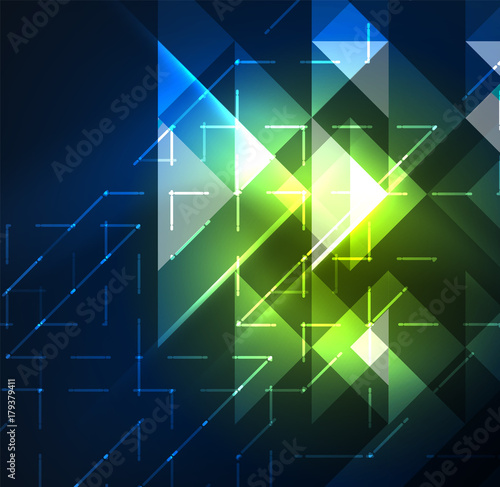 Cosmic electric background with shiny glowing plexus electricity impulses