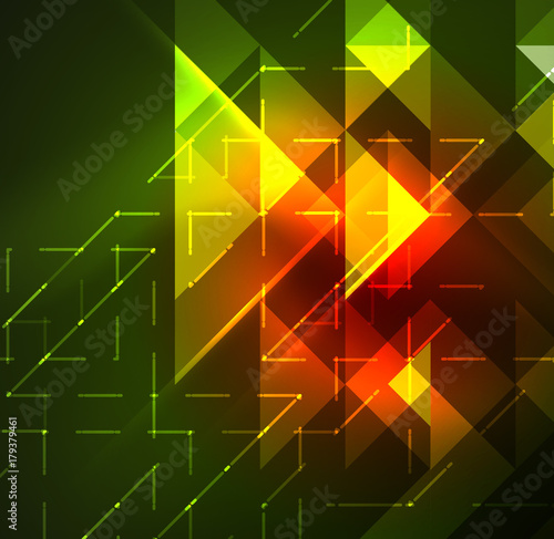 Cosmic electric background with shiny glowing plexus electricity impulses