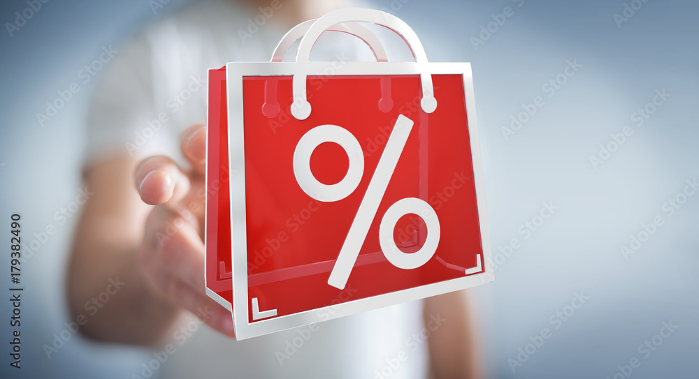 Businessman enjoying black Friday sales 3D rendering Businessman enjoying black Friday sales 3D rendering