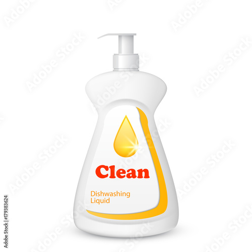 Bottle of dishwashing liquid, package design