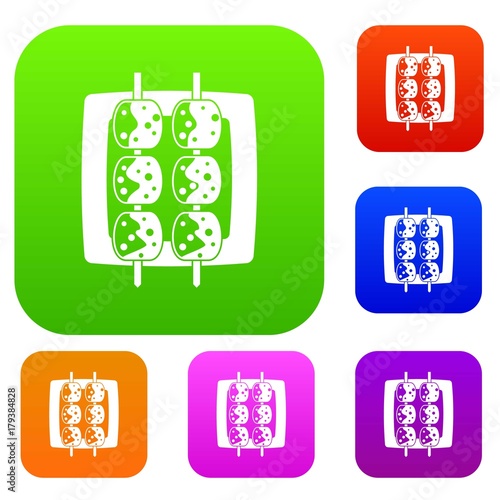 Meat shashlik set color collection