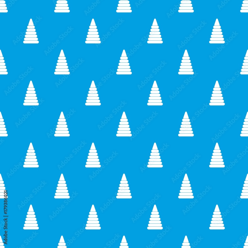 Pyramid built from plastic rings pattern seamless blue Pyramid built from plastic rings pattern seamless blue