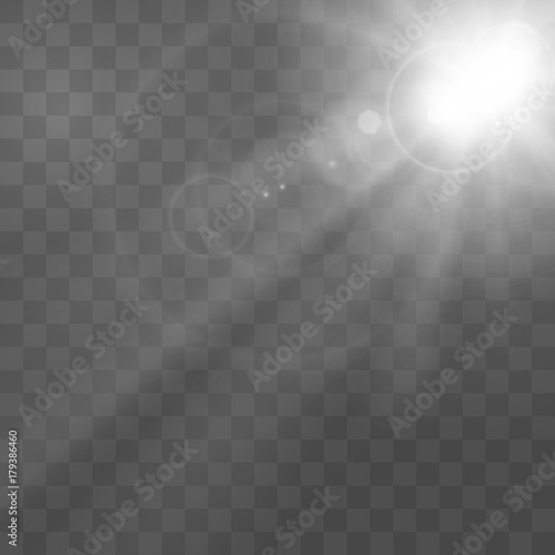 Special Sunlight lens Flare transparent light effect.