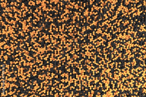 Pattern of black and orange cylinders of different length