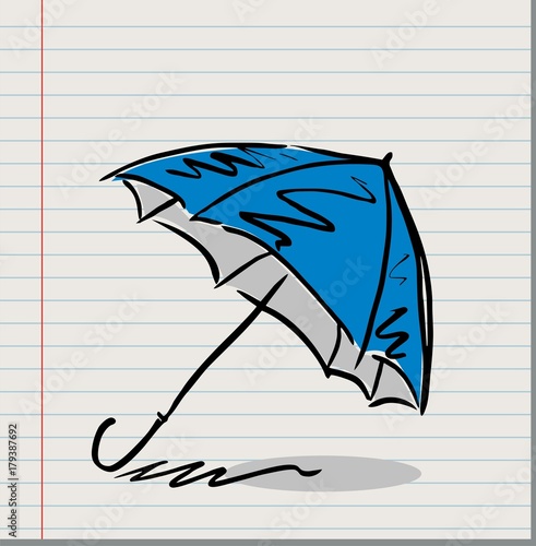 sketch of an umbrella on white background
