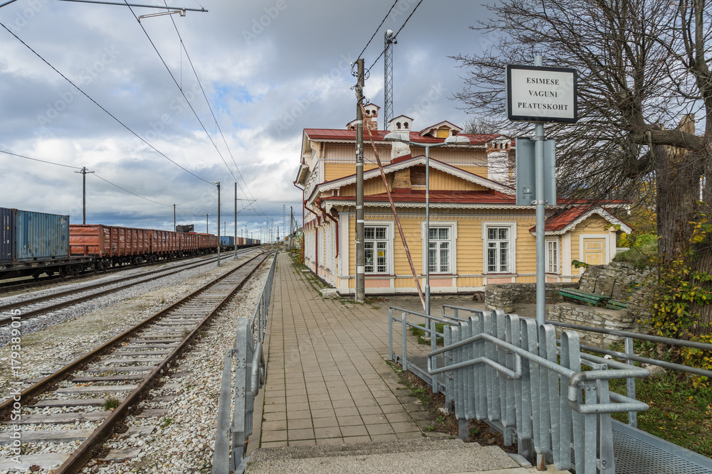 Rail station in city Paldiski, Estonia Rail station in city Paldiski, Estonia