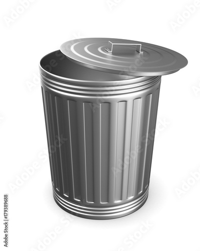 Garbage basket on white bac...