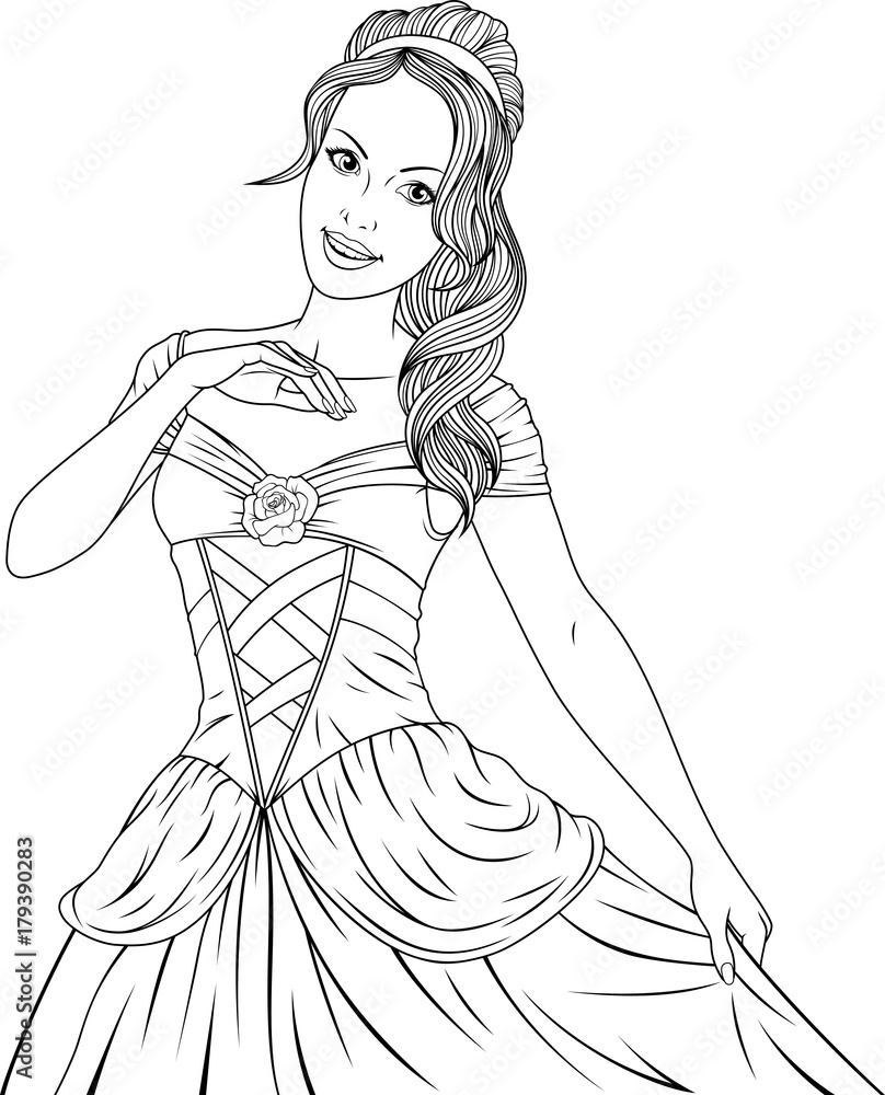 a sketch drawing of a beautiful princess jedi