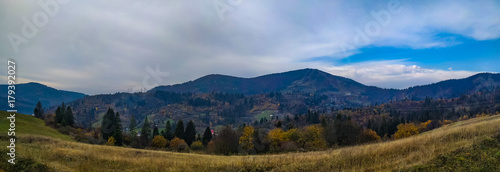 Ukrainian Carpathian Mountains in the autumn season