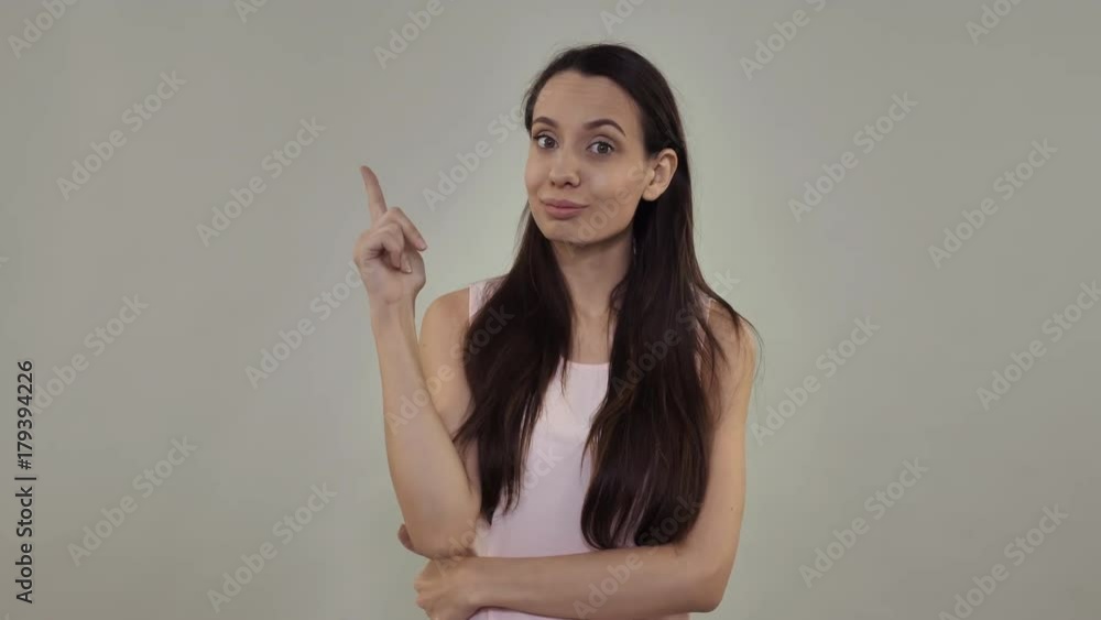 have idea concept. Young caucasian woman with long hair posing on background. Attractive millennial girl thinking looking around. Portrait happy beautiful model smiling wearing casual shirt have idea concept. Young caucasian woman with long hair posing on background. Attractive millennial girl thinking looking around. Portrait happy beautiful model smiling wearing casual shirt