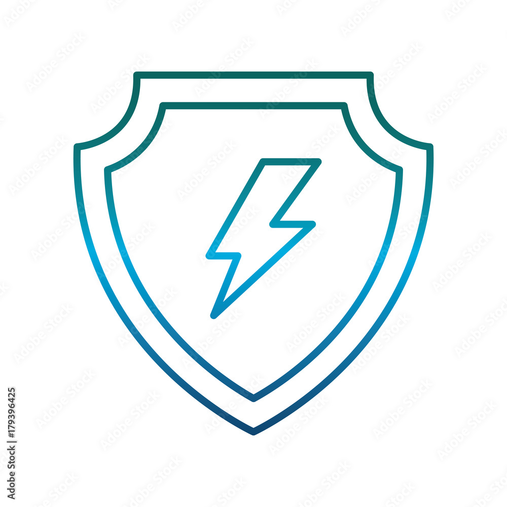 shield with bolt icon over white background vector illustration shield with bolt icon over white background vector illustration