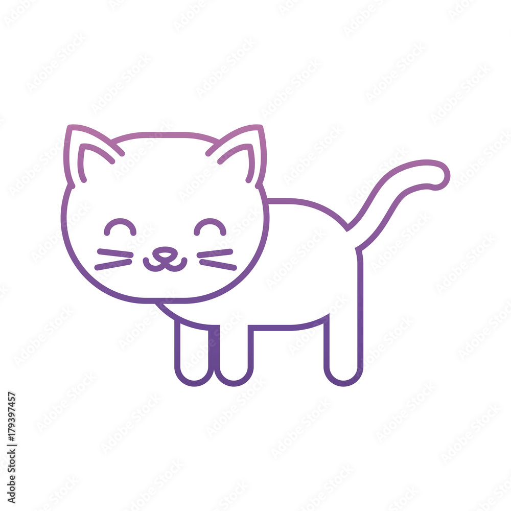 Obraz premium cute cat icon over white background vector illustration