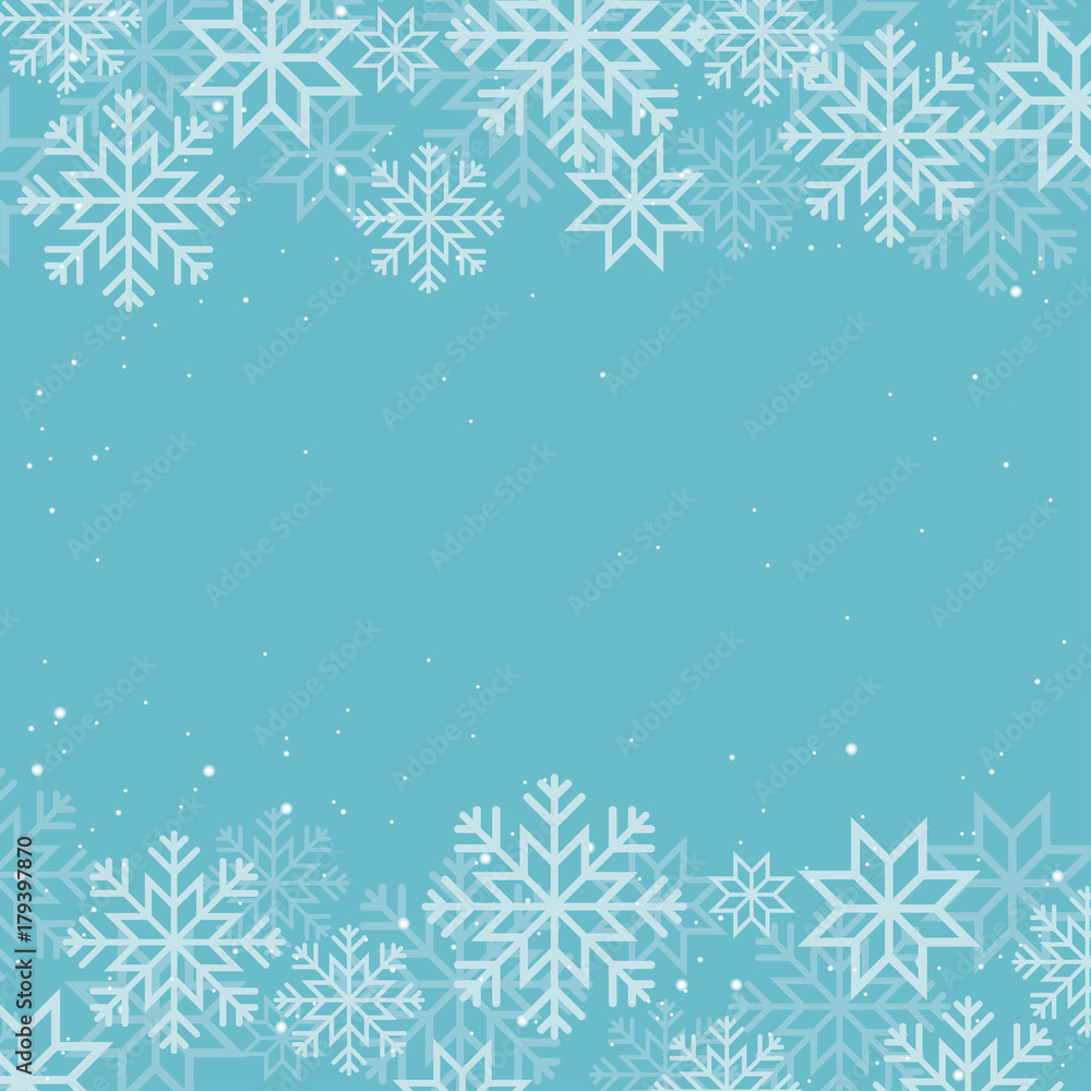 Winter background with snowflakes and dots for Christmas and New year design.