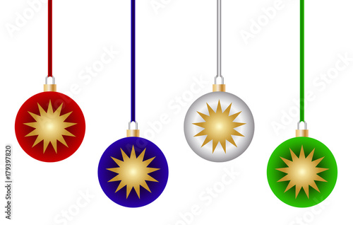 colorful christmas balls vector illustration 