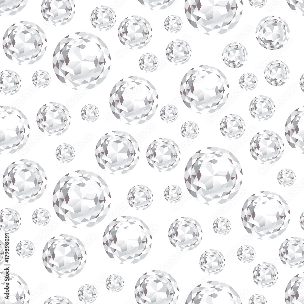 Modern background with diamonds. Seamless pattern with sparkling precious gems.