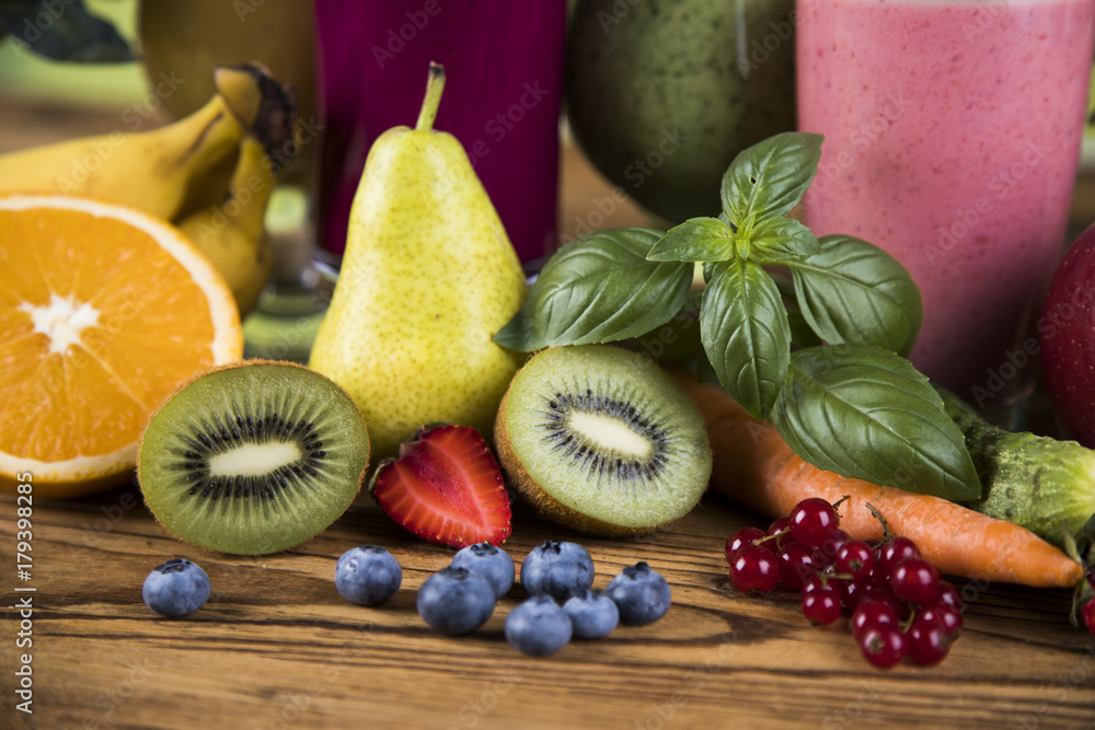 Cocktails with fresh fruits, Vitamin and Fitness Cocktails with fresh fruits, Vitamin and Fitness