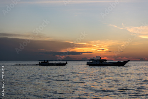 Sunset on Nunukan island, Maratua, Kalimantan, Borneo, Indonesia
