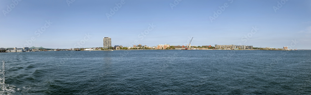 panoramic view to the skyline of Boston