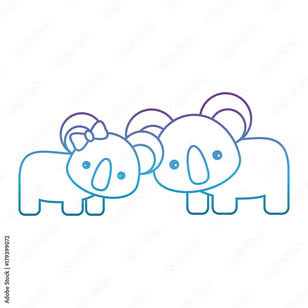 cute couple of koala icon over white background vector illustration cute couple of koala icon over white background vector illustration