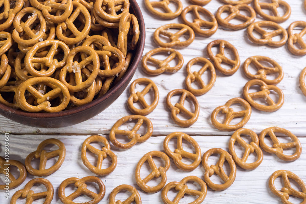 Pretzels in bowl Pretzels in bowl