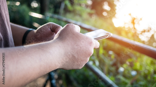 Businessman using mobile phone