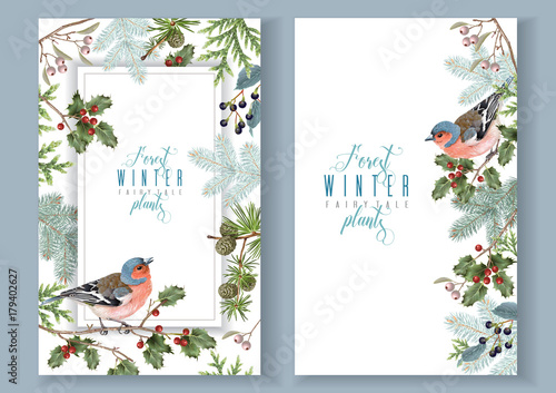 Bird winter banners