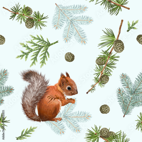 Winter squirrel pattern
