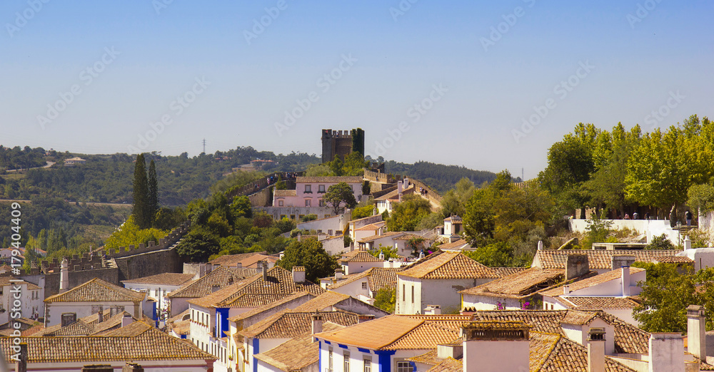 Beautiful cityscape in Óbidos. Portugal.