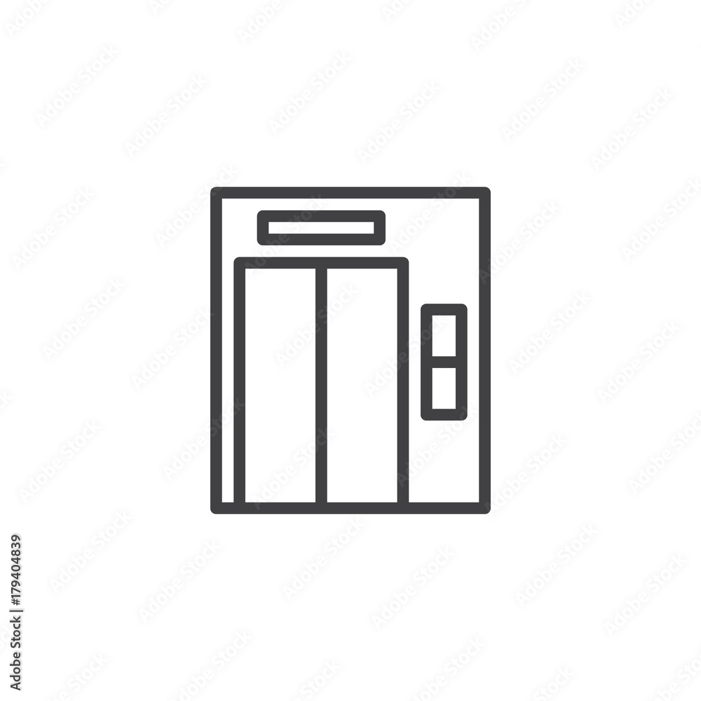 Elevator line icon, outline vector sign, linear style pictogram isolated on white. Lift symbol, logo illustration. Editable stroke Elevator line icon, outline vector sign, linear style pictogram isolated on white. Lift symbol, logo illustration. Editable stroke