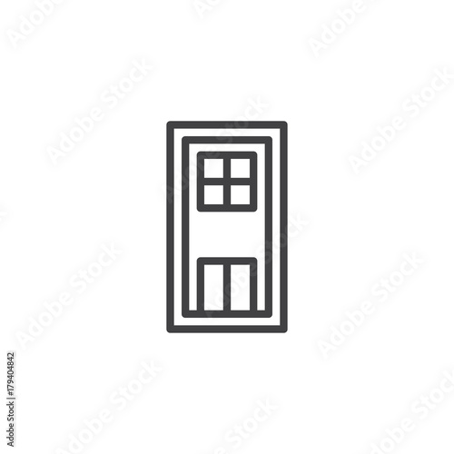 Door line icon  outline vector sign  linear style pictogram isolated on white. Doorway symbol  logo illustration. Editable stroke