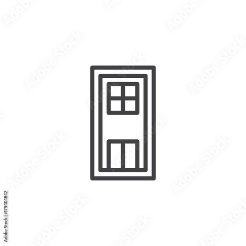 Door line icon, outline vector sign, linear style pictogram isolated on white. Doorway symbol, logo illustration. Editable stroke