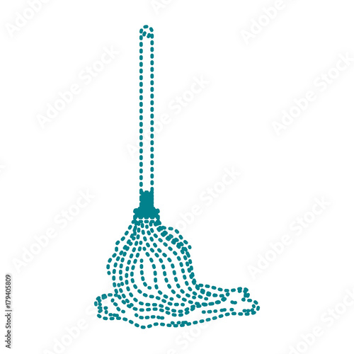 dotted shape mop sweep object to clean the house